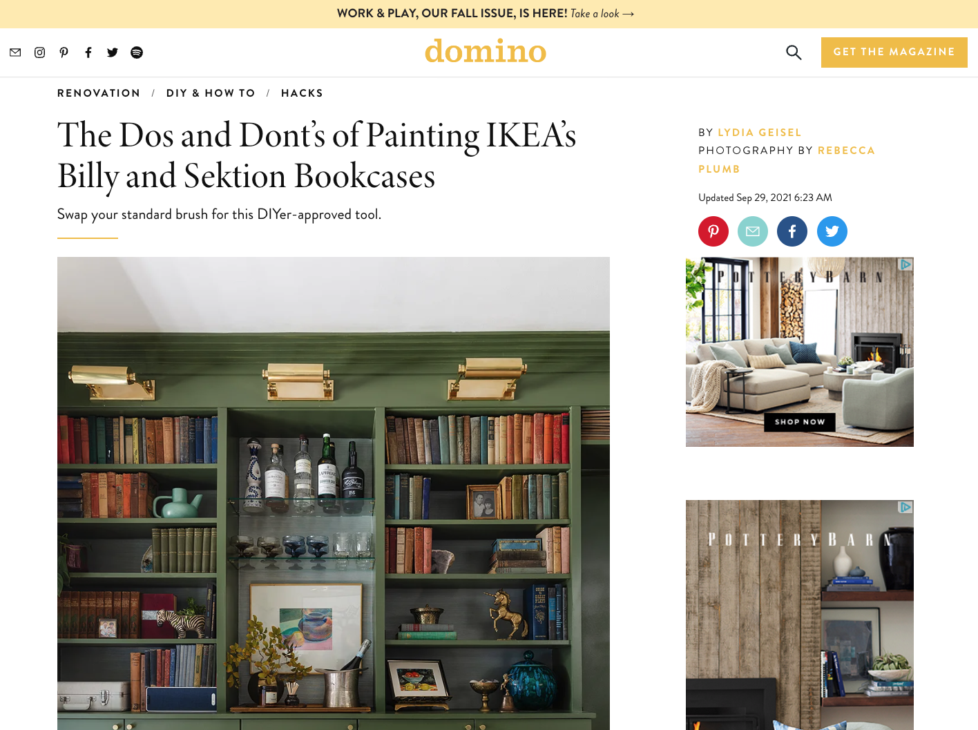 Domino Feature: The Dos and Dont’s of Painting IKEA’s Billy and Sektion Bookcases