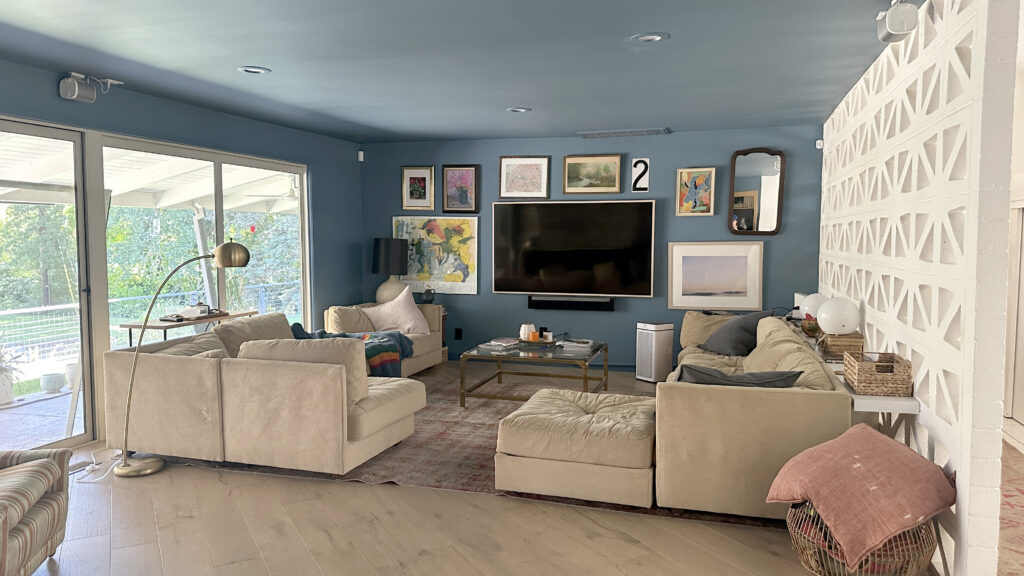 Modern Media Room For A Family To Share - ORC Week Six: Our Bonus Room  Reveal - T. Moore Home Interior Design Studio